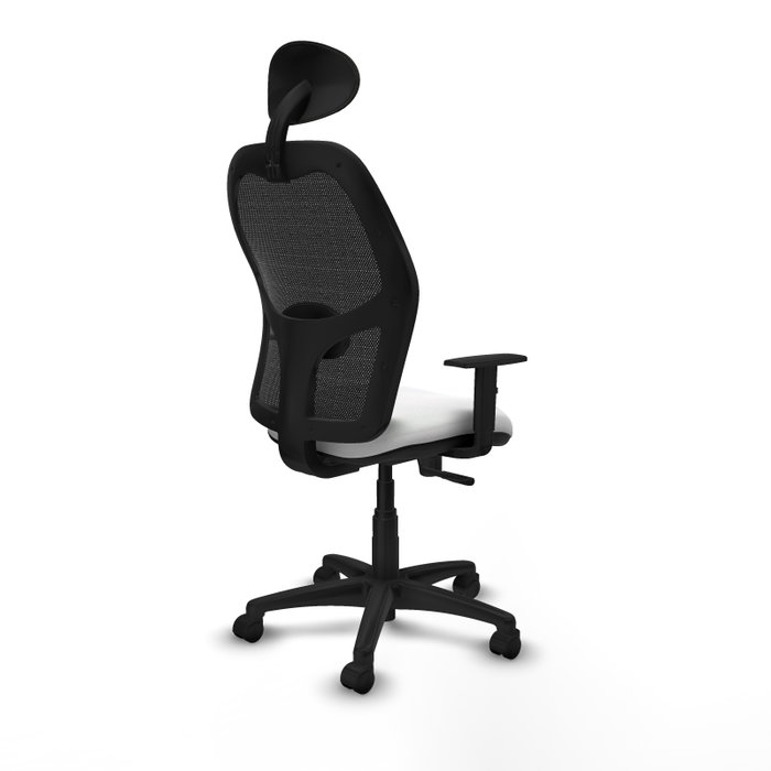 PIQUERAS Y CRESPO Silla de oficina Alocén con mecanismo Sincro, Blanco y Negro