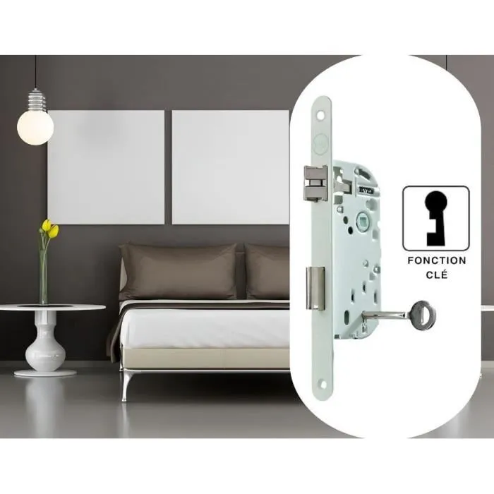 Yale Y75R-A40/B/SC Cerradura de Empotrar con Llave - Eje 40 mm, Caja Fuerte 135 mm - Certificación NF Nivel 2 - Blanco