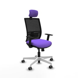 PIQUERAS Y CRESPO Silla de oficina Yunquera con mecanismo Sincro/Traslack, Lila y Negro