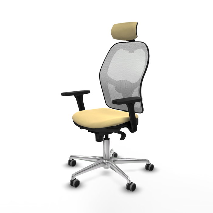 PIQUERAS Y CRESPO Silla de oficina Jorquera con Mecanismo Sincro, Crema y Blanco