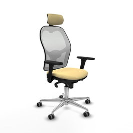 PIQUERAS Y CRESPO Silla de oficina Jorquera con Mecanismo Sincro, Crema y Blanco