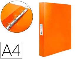 Liderpapel Carpeta Serie Frosty Naranja 4 Anillas 25 mm Din A4