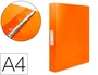 Liderpapel Carpeta Serie Frosty Naranja 4 Anillas 25 mm Din A4