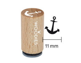 Woodies Sello mini de madera y caucho diseño ancla 15x25mm