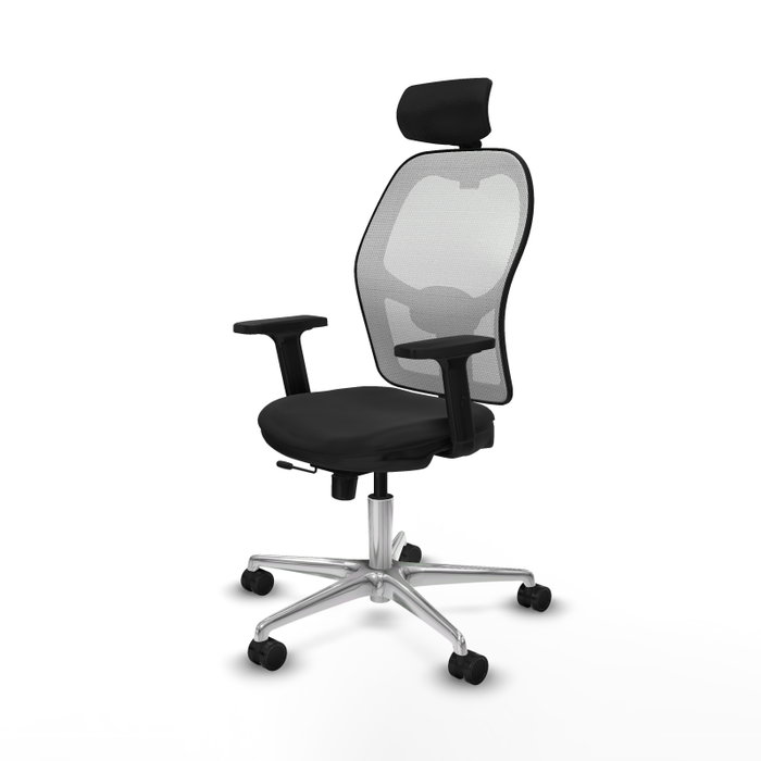 PIQUERAS Y CRESPO Silla de oficina Jorquera con mecanismo Sincro/Traslack, Negro y Blanco