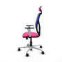 PIQUERAS Y CRESPO Silla de oficina Motilla con mecanismo Sincro/Traslack, Rosa y Azul
