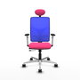 PIQUERAS Y CRESPO Silla de oficina Motilla con mecanismo Sincro/Traslack, Rosa y Azul
