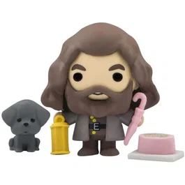 Figura de Harry Potter Rubeus Hagrid con Fang y complementos, de goma, 8 cm