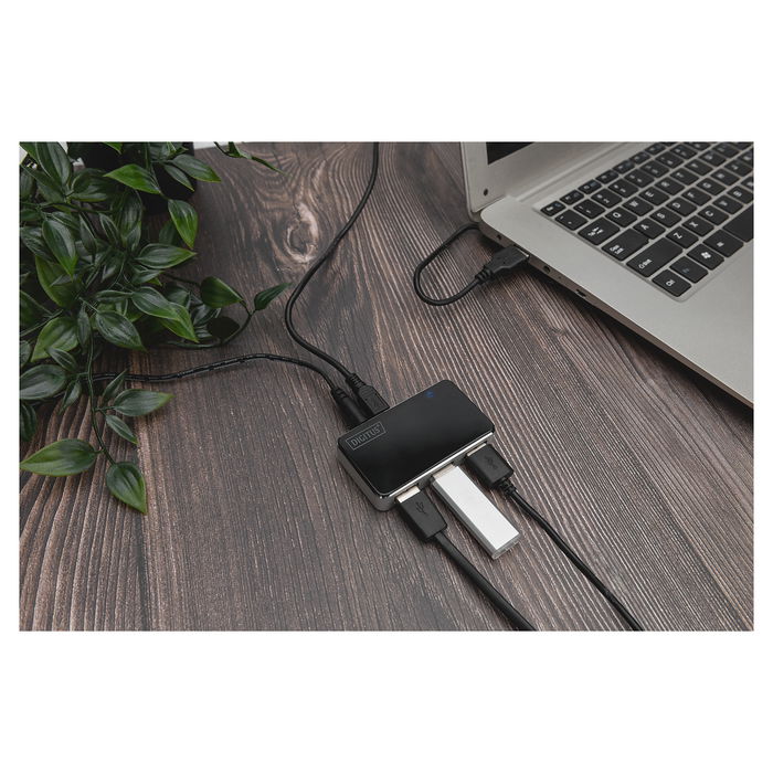 Digitus USB-Hub 4-Port USB 2.0 con Fuente de Alimentacion Externa, Color Negro, para Ordenador, Portatil, PC Digitus USB-Hub 4-Port USB 2.0 con Fuente de Alimentacion Externa, Color Negro, para Ordenador, Portatil, PC