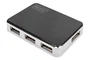Digitus DA-70220 Hub USB 2.0 de 4 Puertos, Negro y Plata, 480 Mbps, Conector Mini-B, Compatible con Windows y Mac