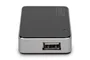Digitus DA-70220 Hub USB 2.0 de 4 Puertos, Negro y Plata, 480 Mbps, Conector Mini-B, Compatible con Windows y Mac