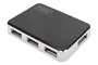 Digitus DA-70220 Hub USB 2.0 de 4 Puertos, Negro y Plata, 480 Mbps, Conector Mini-B, Compatible con Windows y Mac