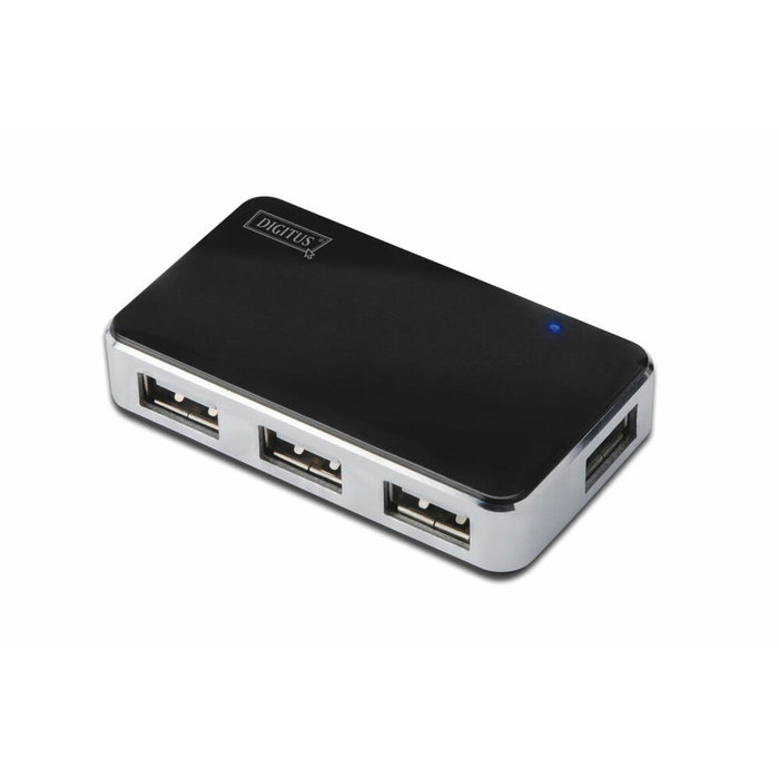 Digitus Hub USB 2.0 de 4 puertos DA-70220 Negro y Plata