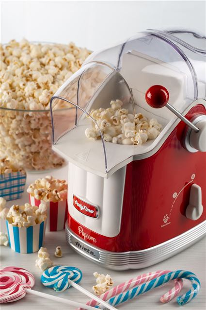 Ariete 2958/00 Máquina de Palomitas Party Time Roja Diseño Retro Años 50 Ideal para Snacks Naturales y Libres de Grasas