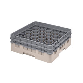 CAMBRO Cesta de lavado 30 comp. 2 alturas Beige