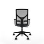 Silla de oficina Motilla con mecanismo Sincro tapizada con Tela color Gris. Equipada con lumbar 1D, Brazos 1D y Ruedas 65mm nailon