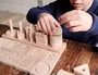 Andreutoys Juego Didactico Formas Geometricas Sensoriales Madera Inclusivo para Desarrollo Tactil y Logico