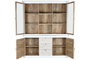 DKD Home Decor Vitrina de Cristal Estilo Romántico con 3 Cajones y 4 Puertas - Color Blanco y Natural - Dimensiones 180 x 45 x 220 cm (Ancho x Fondo x Alto)