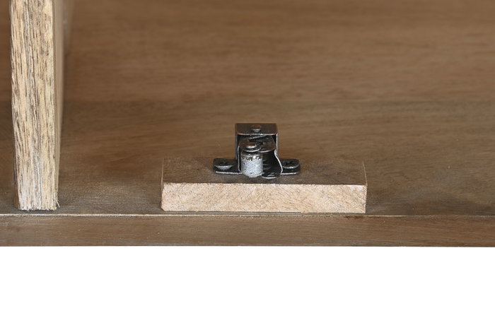 DKD Home Decor Vitrina de Cristal Estilo Romántico con 3 Cajones y 4 Puertas - Color Blanco y Natural - Dimensiones 180 x 45 x 220 cm (Ancho x Fondo x Alto)