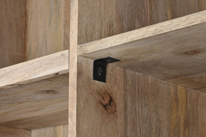 DKD Home Decor Vitrina de Cristal Estilo Romántico con 3 Cajones y 4 Puertas - Color Blanco y Natural - Dimensiones 180 x 45 x 220 cm (Ancho x Fondo x Alto)