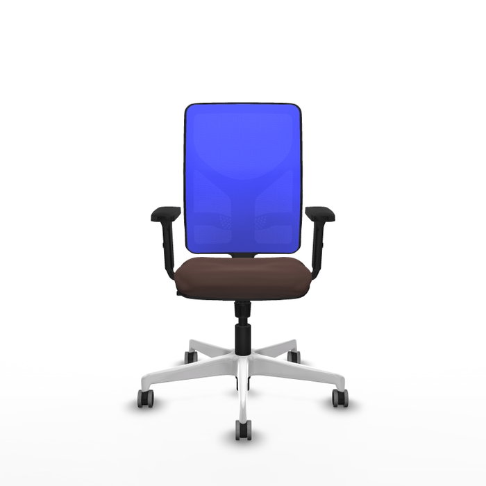 PIQUERAS Y CRESPO Silla de oficina Motilla con mecanismo Sincro, Marrón oscuro y Azul