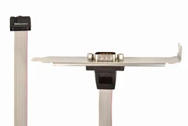 Gembird CCDB9RECEPTACLE - Bracket trasero adaptador puerto serie DB9M a VGA interno, cable plano IDC 10 pines, para añadir puerto serie al PC