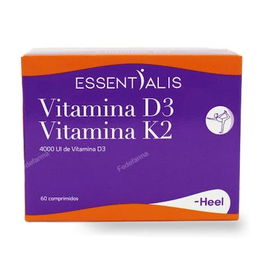 Essentialis Vitamina D3 4000 UI Vitamina K2 100 mcg 60 Comprimidos. Huesos, Músculos y Sistema Inmune. Sin Gluten/Lactosa.