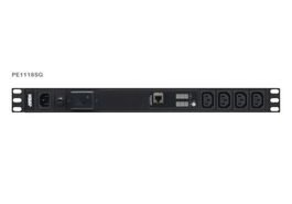 Aten PDU Rack 1U PE1118SG-AT-G - Regleta de 18 Tomas C13 con Pantalla LCD para Monitorización de Corriente y Voltaje, Protección contra Sobretensión (10A, 2400VA)