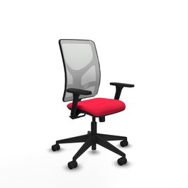 PIQUERAS Y CRESPO Silla de oficina Motilla con mecanismo Sincro, Rojo y Blanco