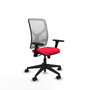 PIQUERAS Y CRESPO Silla de oficina Motilla con mecanismo Sincro, Rojo y Blanco