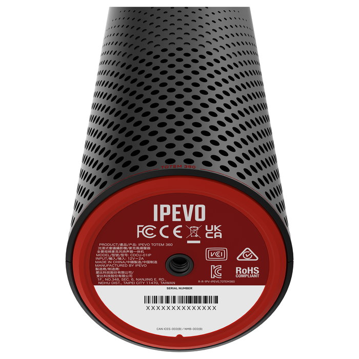 IPEVO Totem 360 Cámara de Videoconferencia 4K para Sala de Reuniones