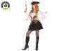 Atosa Disfraz de Capitán Pirata para Mujer Adulto - Traje de Carnaval 2 Piezas (Vestido y Cinturón) Talla XS-S