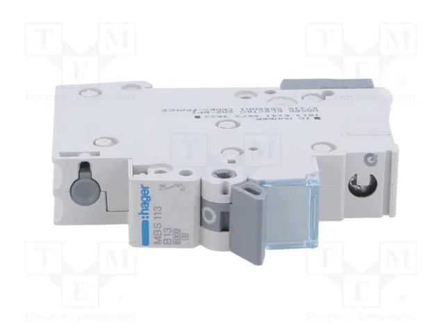 Hager MBS113 Interruptor Magnetotérmico 1 polo 13A Tipo B Hager MBS113 Interruptor Magnetotérmico 1 polo 13A Tipo B