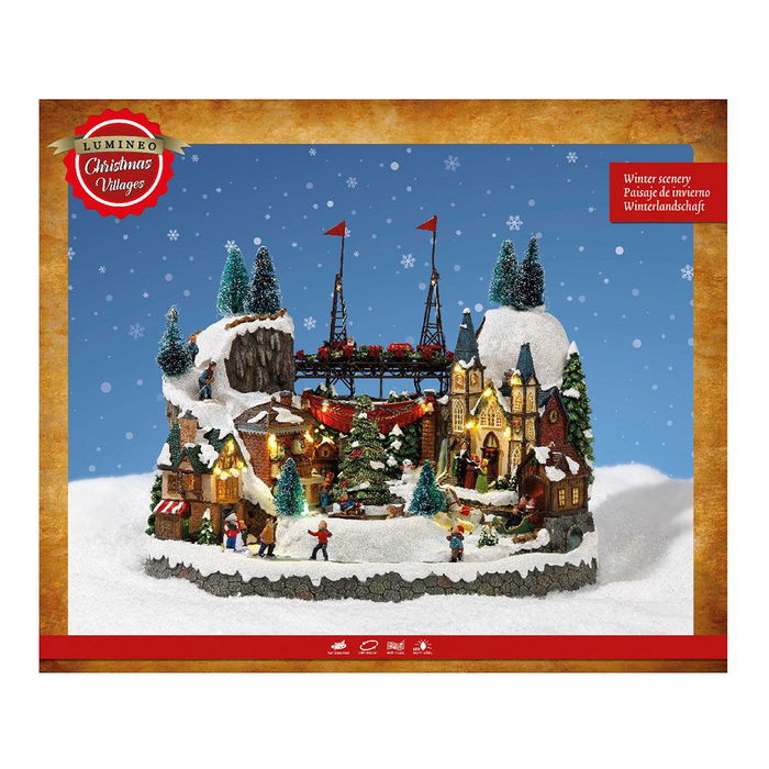 Lumineo Pueblo Navideño con Luz, Música y Movimiento 35,5 x 22 x 30,5 cm Interior