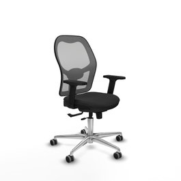 PIQUERAS Y CRESPO Silla de oficina Jorquera con mecanismo Sincro/Traslack, Negro y Gris