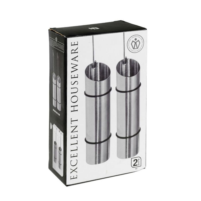 Excellent Houseware Conjunto de 2 Humidificadores Inoxidables Acero Inoxidable Ø 5 x 20 cm