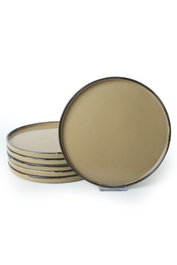 Hermia X00018273 Juego de Platos de Servicio de Gres Cerámico 27 cm Color Visón Apto Microondas Lavavajillas