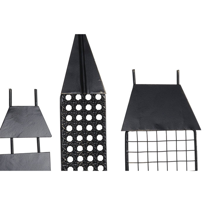 DKD Home Decor Decoración de Pared Metal Edificio Dorado 105x56 cm