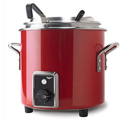 VOLLRATH Olla Buffet RETRO Roja, Chafing Dish para Mantener Caliente, 10.4 Litros (42 cm Diametro x 34.5 cm Alto)