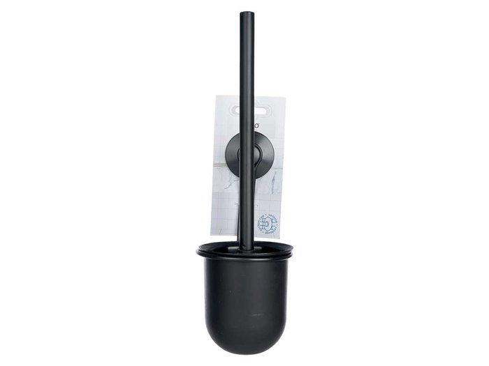 Berilo Soporte Escobillero Pared Metal Negro Mate Ventosa 10x36x10cm (Set de 12)