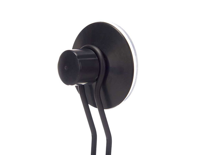Berilo Soporte Escobillero Pared Metal Negro Mate Ventosa 10x36x10cm (Set de 12)