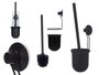 Berilo Soporte Escobillero Pared Metal Negro Mate Ventosa 10x36x10cm (Set de 12)