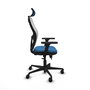 PIQUERAS Y CRESPO Silla de oficina Jorquera con mecanismo Sincro/Traslack Azul claro y Blanco