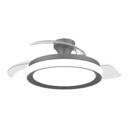 Philips Bliss - Ventilador de Techo con Luz LED 3CCT, Aspas Retráctiles Transparentes, Motor DC 28W, 6 Velocidades, Mando a Distancia, Negro, Ø106 cm