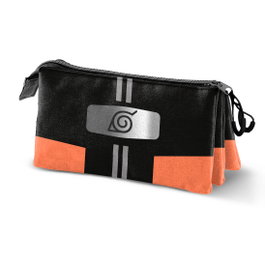 Naruto Estuche Portatodo Triple Dress Multicolor, 3 Compartimentos, Resistente y Repelente a Líquidos