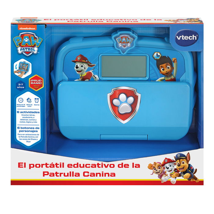 V-TECH Ordenador Portátil Educativo Patrulla Canina 2 en 1 (80-530322) con Teclado Plegable, 6 Actividades, Voces Reales y en Español, para Niños +3 Años