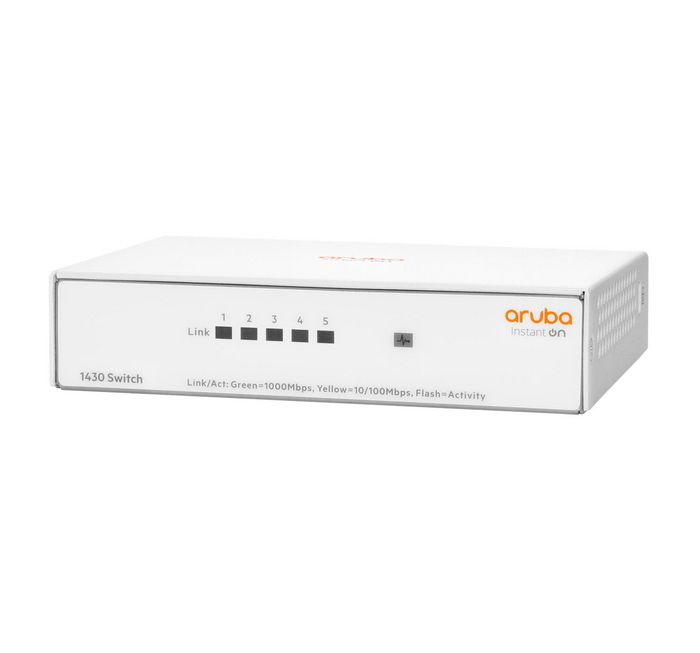 Aruba Instant On 1430 Switch 5G 5 Puertos Gigabit Ethernet PoE con Envío Inmediato - Modelo No Gestionado para Pequeñas Empresas