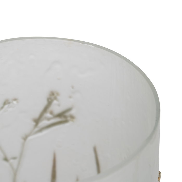 Portavelas Gris-Oro Cristal Decoración 15 X 15 X 20 cm