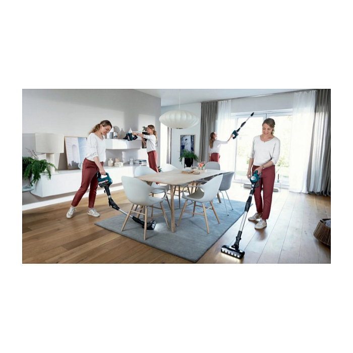 Bosch BSS71125AH Aspiradora Escoba 2 en 1 Sin Bolsa, para Secar, Negro/Azul, Batería 18V, 35 Min Autonomía, 82 dB