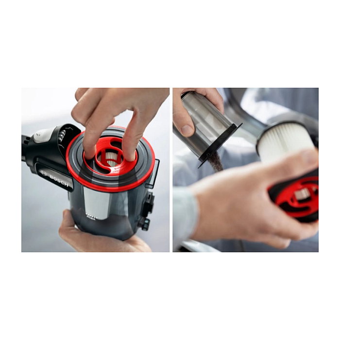 Bosch BSS71125AH Aspiradora Escoba 2 en 1 Sin Bolsa, para Secar, Negro/Azul, Batería 18V, 35 Min Autonomía, 82 dB